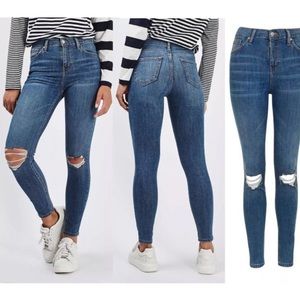 Classic Blue Distressed Women's Jeans